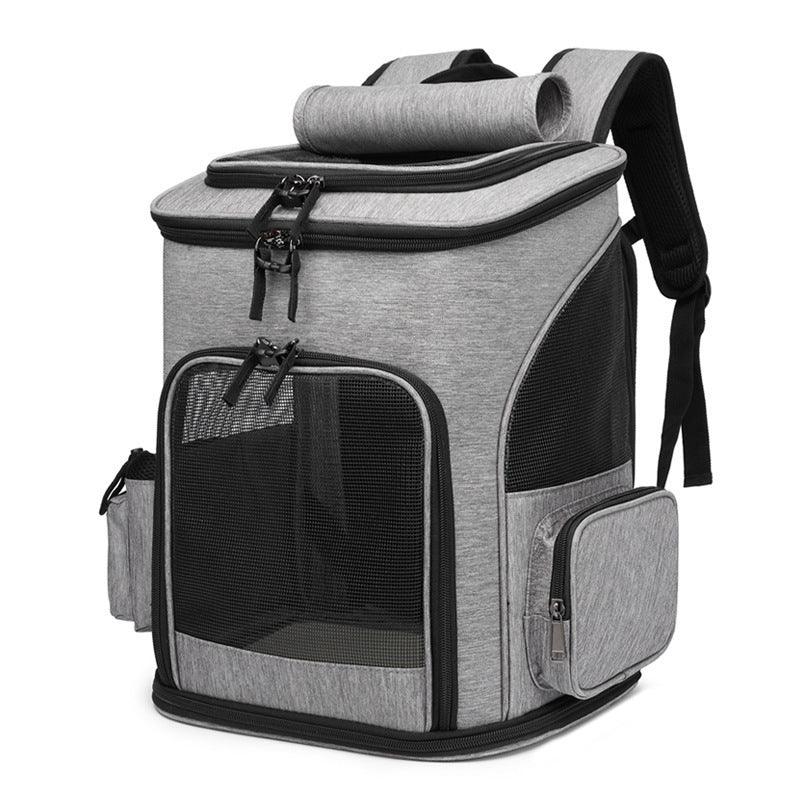 Extendable Travel Pet Bag - Portable Pet Carrier for Dogs & Cats - Grey