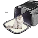 Extendable Travel Pet Bag - Portable Pet Carrier for Dogs & Cats - Grey