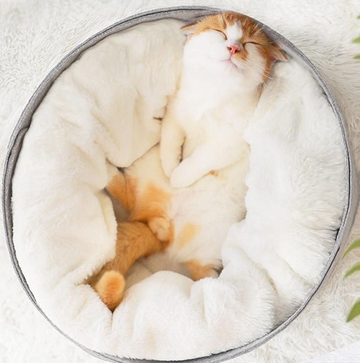 Cozy cat bed with detachable inner nest