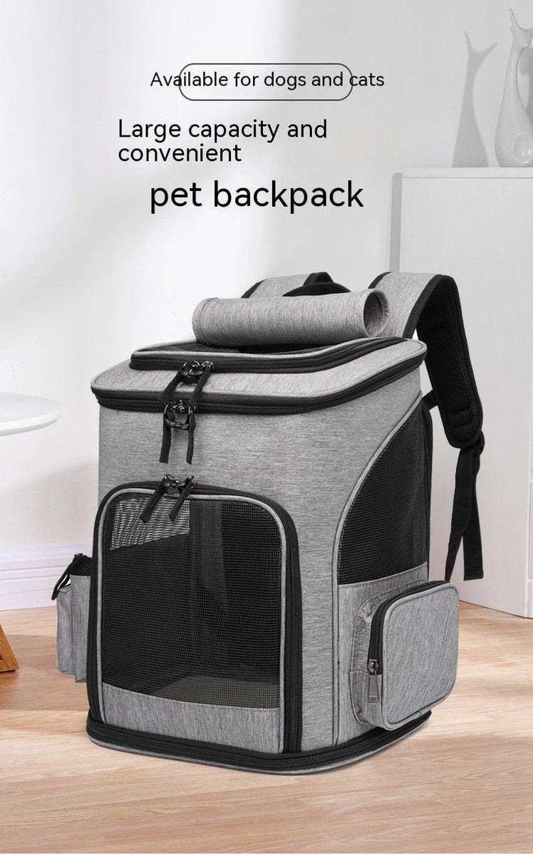 Extendable Travel Pet Bag - Portable Pet Carrier for Dogs & Cats - Grey