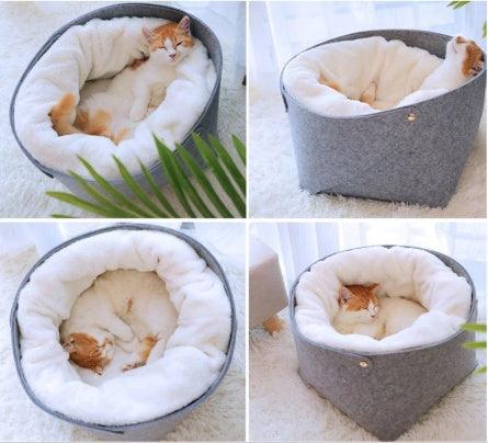 Cozy cat bed with detachable inner nest