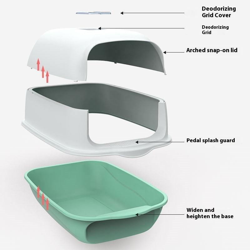 Enclosed Cat Toilet | Smart Litter Box for Cats - Green